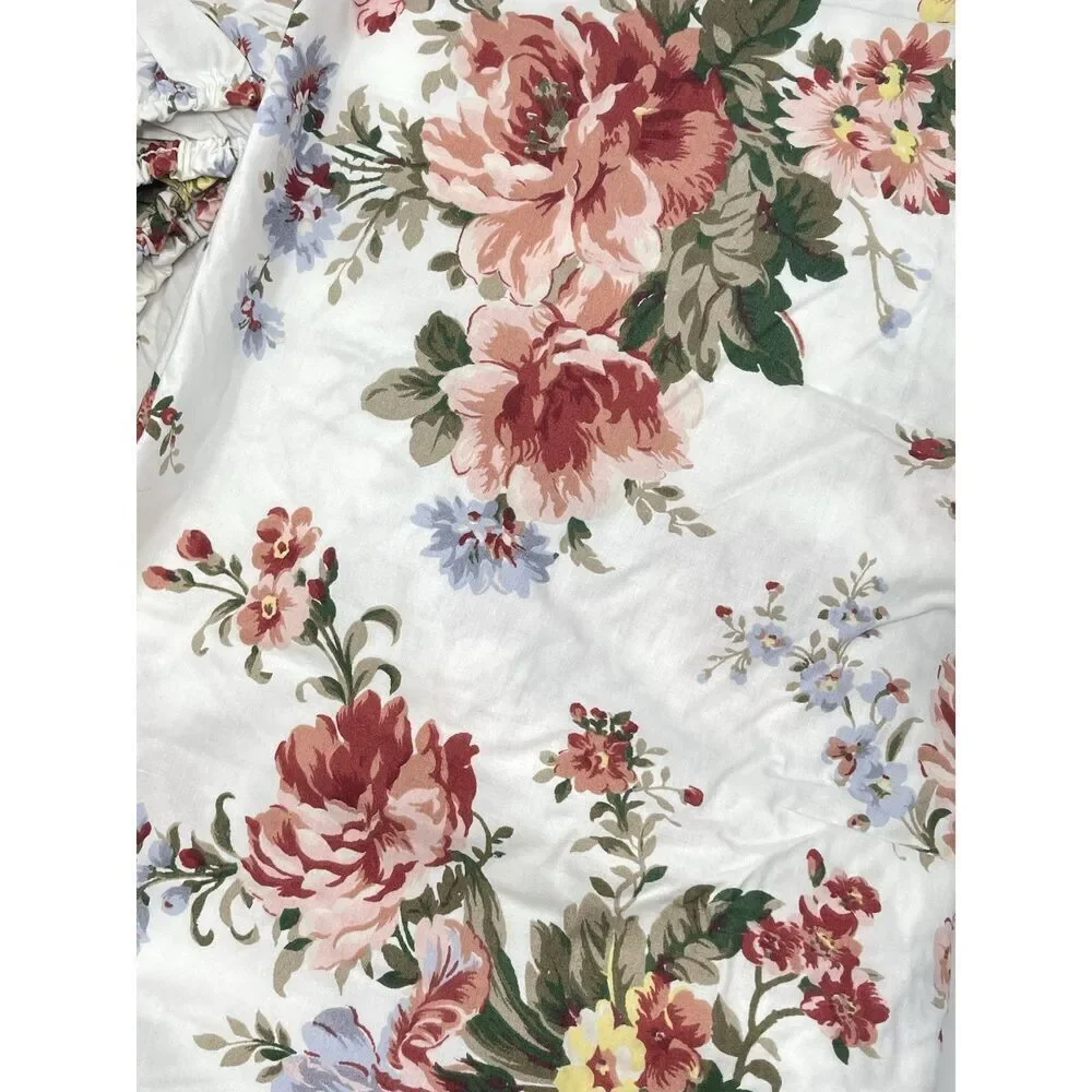 Ralph Lauren Petticoat Twin Sheet Set Flat & Fitted Floral Vintage NEW UNUSED
